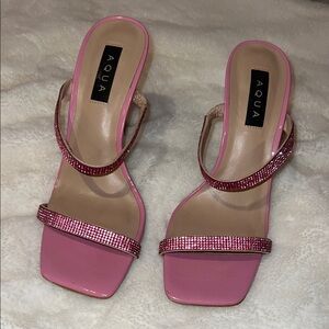 Aqua Pink Strappy Sandals